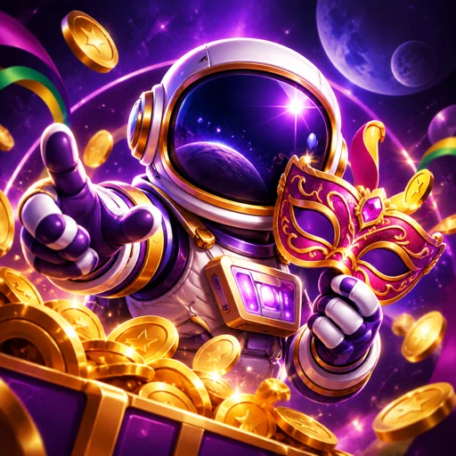 Astronauta do jogo Spaceman flutuando no espaço durante o voo
